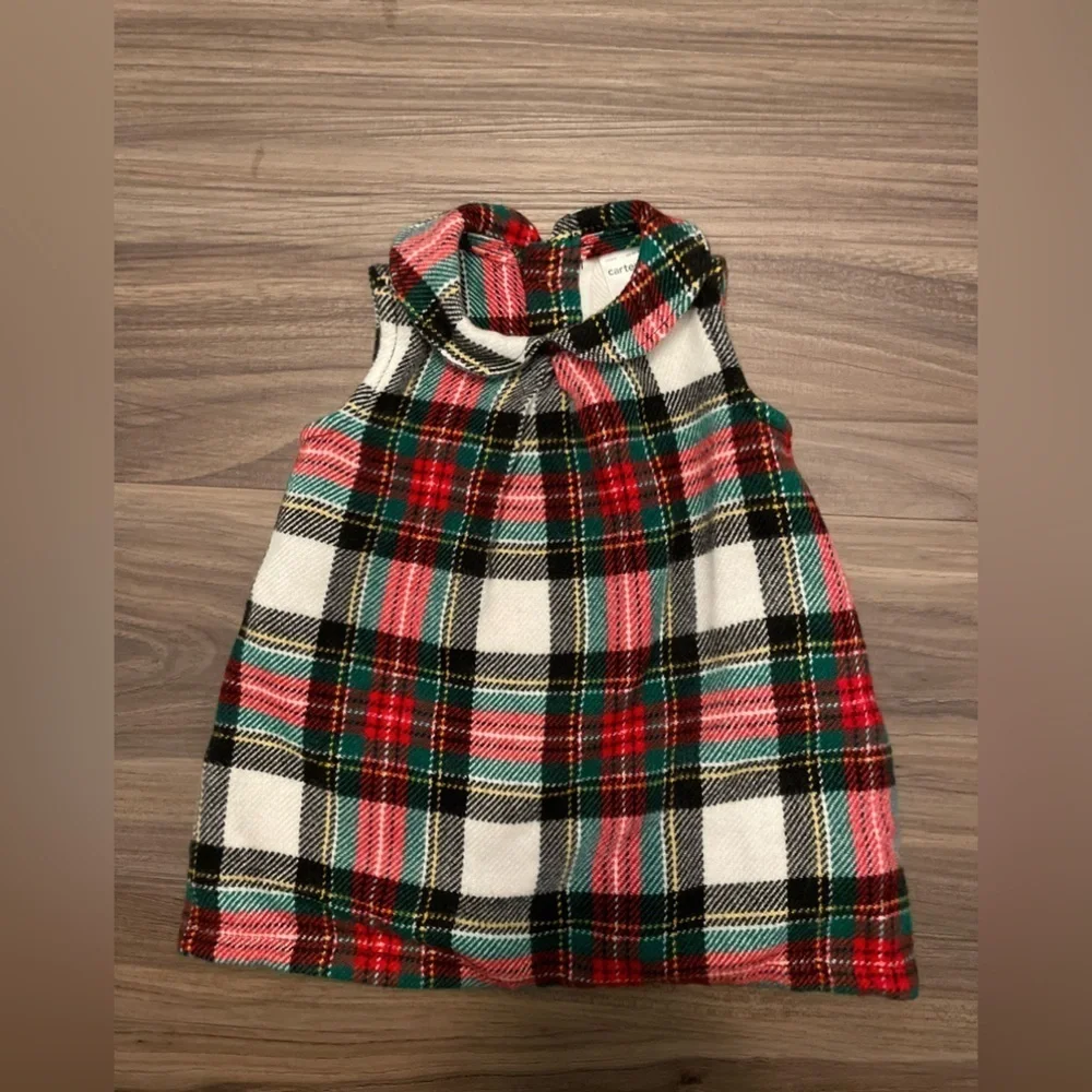 Carters baby girl holiday Plaid Sleeveless Dress - Red, Green, White size 3M